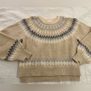 Women's Cream Patterned Sweater